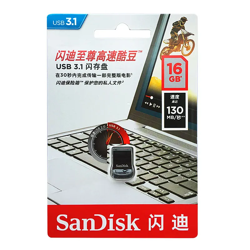 SanDisk Ultra, USB флеш-накопитель, супер мини-накопитель, 16 ГБ, 32 ГБ, 64 ГБ, 128 ГБ, 256 ГБ, USB 3,1, карта памяти, до 130 МБ/с