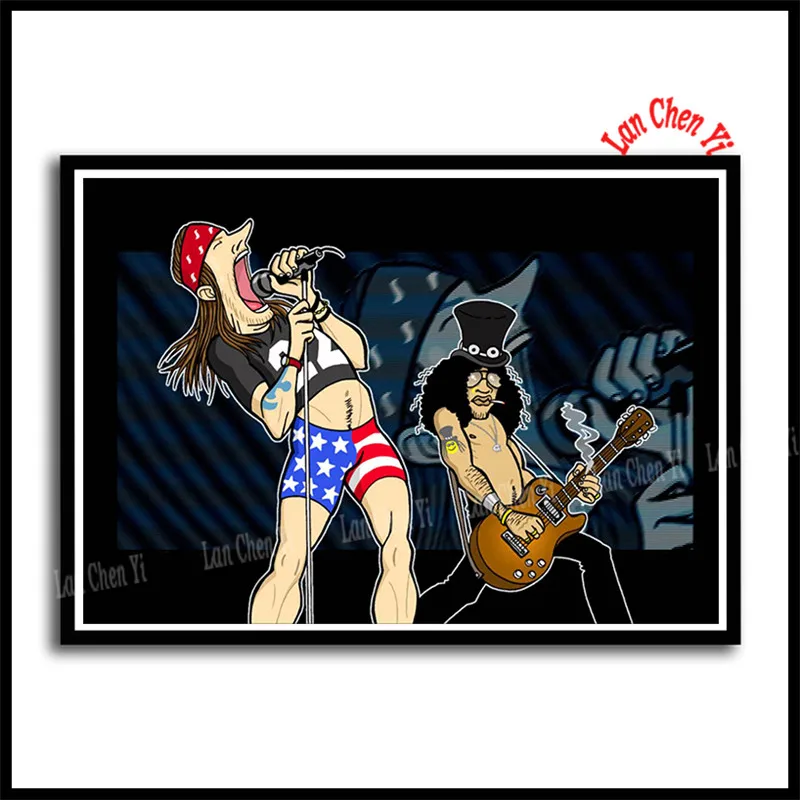 Guns n' Roses жесткая Рок Музыкальная Группа Slash плакат белая бумага с покрытием плакаты отличные фотографии на стену для подарка - Цвет: Зеленый