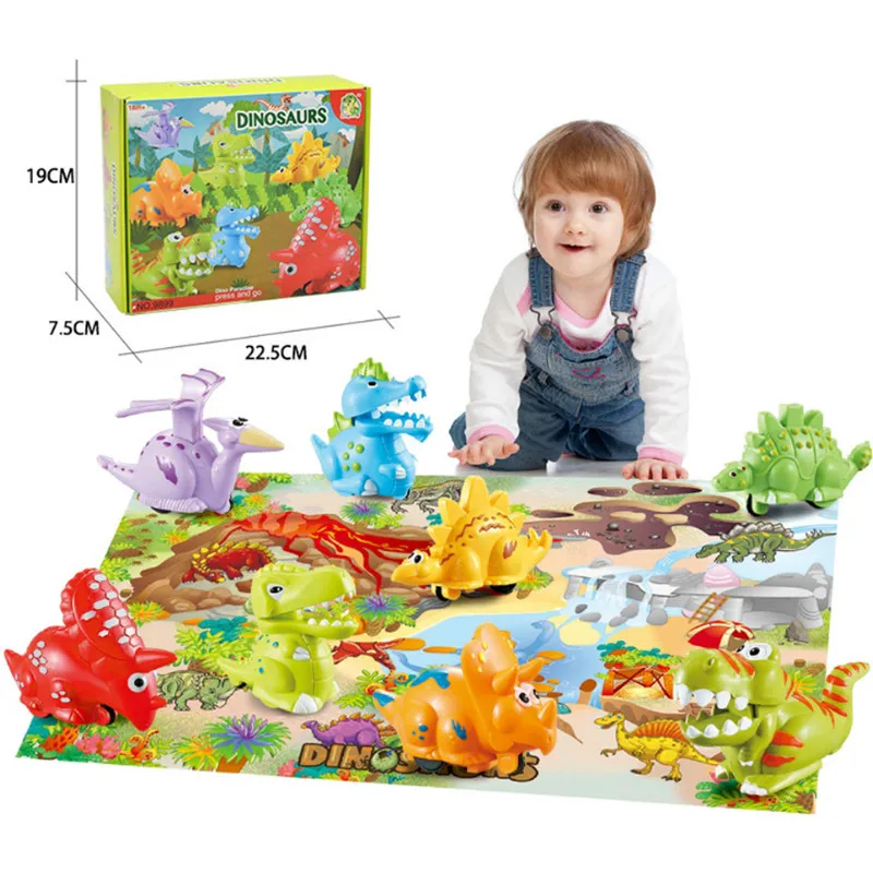 

New Dinosaur Paradise Slide Toy Mini Pressure Inertia Dino Car Back of The Car Birthday Christmas Gift for Girl Boy Children Kid