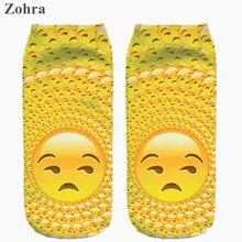 Funny Emoji stickers Graphic 3D Full Print Women’s Men Unisex Low Cut Ankle Socks Multiple Colors Cotton sock Casual Hosiery