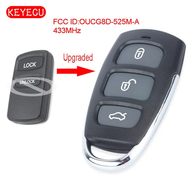 

Keyecu Upgraded Remote Car Control Key Fob 433MHz for Mitsubishi Lancer CJ - CH / Outlander ZE- ZF 2003-2007 Free Programming