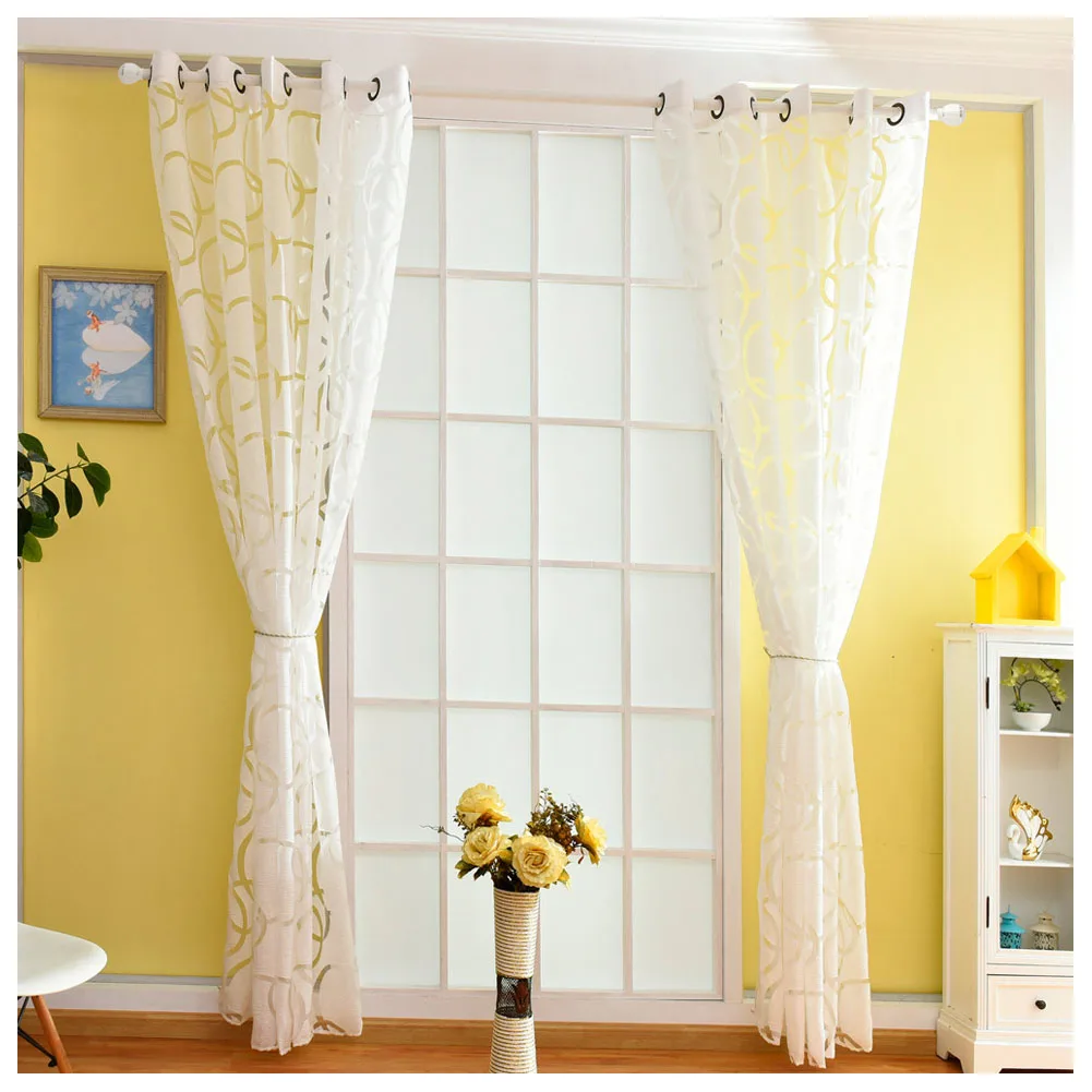 100 x 200CM Circle Bubble Window Panel Curtain Living Room Jacquard Door Fabric Curtain Home Decor Best Price - Color: white    JH0005
