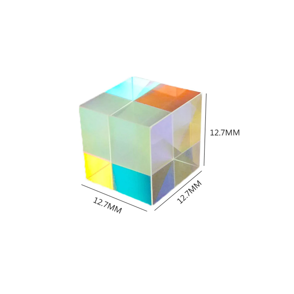 12.7*12.7*12.7mm X-Cube Six-Sided Bright Light Cube Stained Glass Beam Splitting Prism Optical Experiment Instrument Optical Len