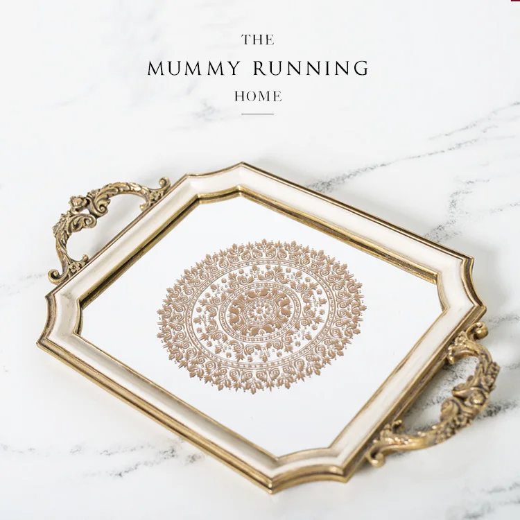 

European Rectangle Box Compote Tray Pastry Disc Cake Dessert Platform Cake Frame Of Furniture For Display Rather Than For Use