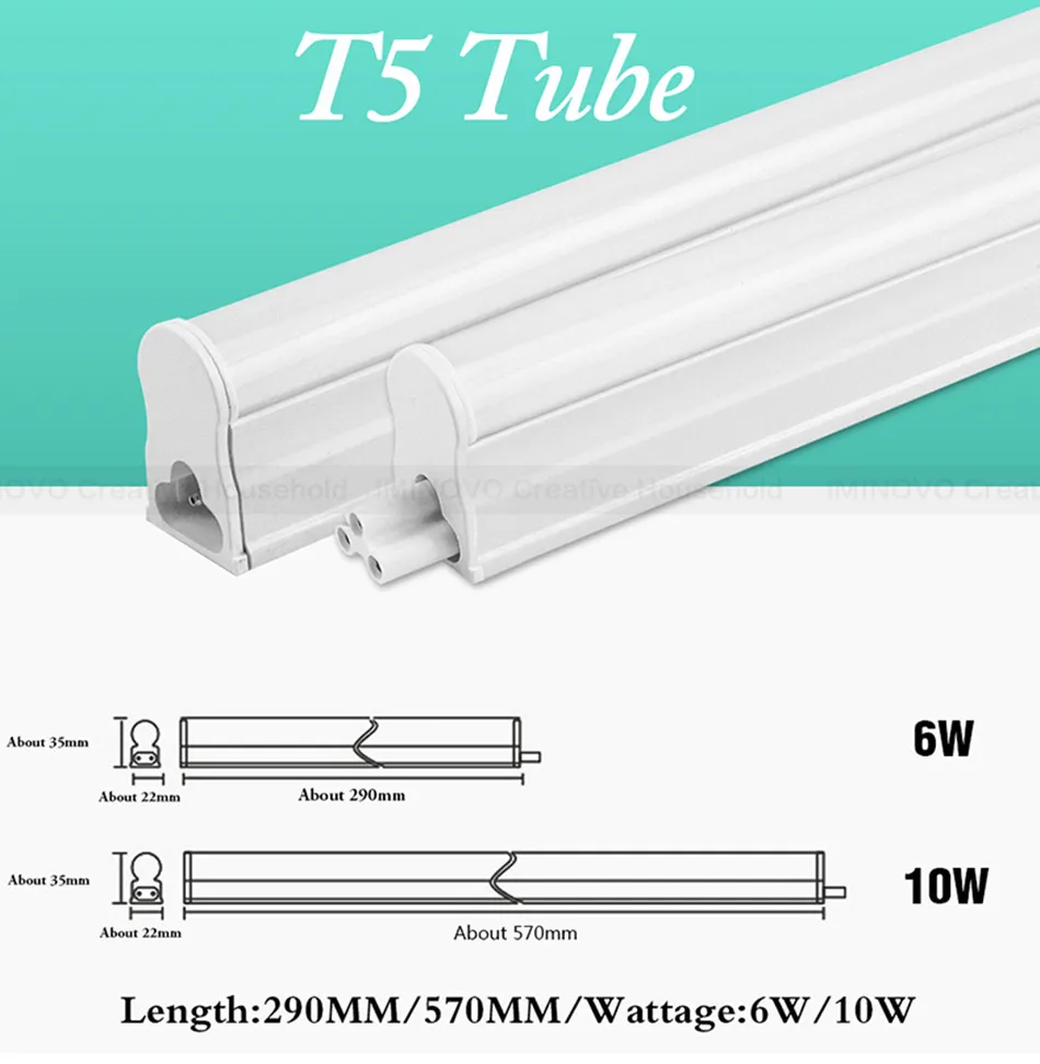 Светодиодный трубки T5 люминесцентная лампа светильник интегрированный T8 настенный светильник 30 см 60 см 1ft 2ft 6 Вт 10 Вт, холодный и теплый белый 110V 220V 240V