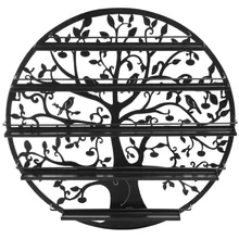 Дерево силуэт бронзовая круглая металлическая настенная 5 ярусная салонная стойка для лака для ногтей держатель/Настенная художественная витрина