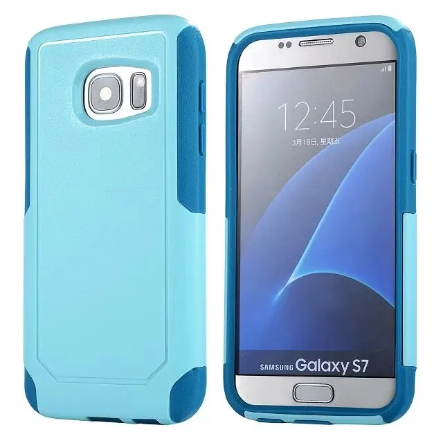 DHL hybrid 2 в 1 пластиковый+ tpu чехол для Galaxy S7, S7 края, высокое качество жесткий чехол для Galaxy S7 S7 Edge 100 шт./лот - Цвет: Teal