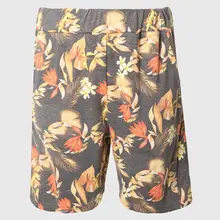 Мужские Гавайский цветок шорты хлопок цветочные шорты для поездок принт Обрезанные длина низ махровая ткань эластичная талия Морской стиль
