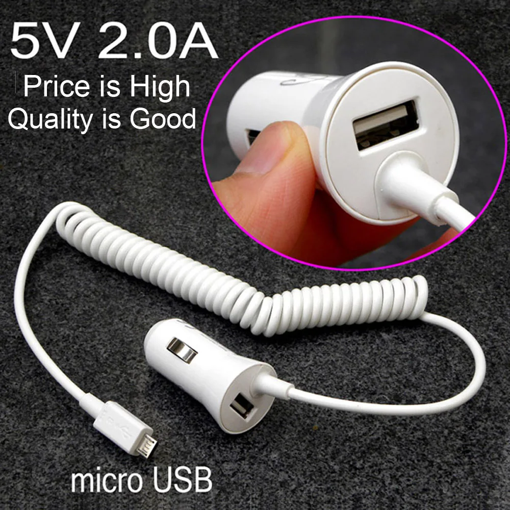  New Quality 5V 2A USB Car charger with micro USB Cable For SamSung Galaxy S6 S5 S4 S3 Note 4 3 2 for LG G4 G3 for Xiaomi mobile 
