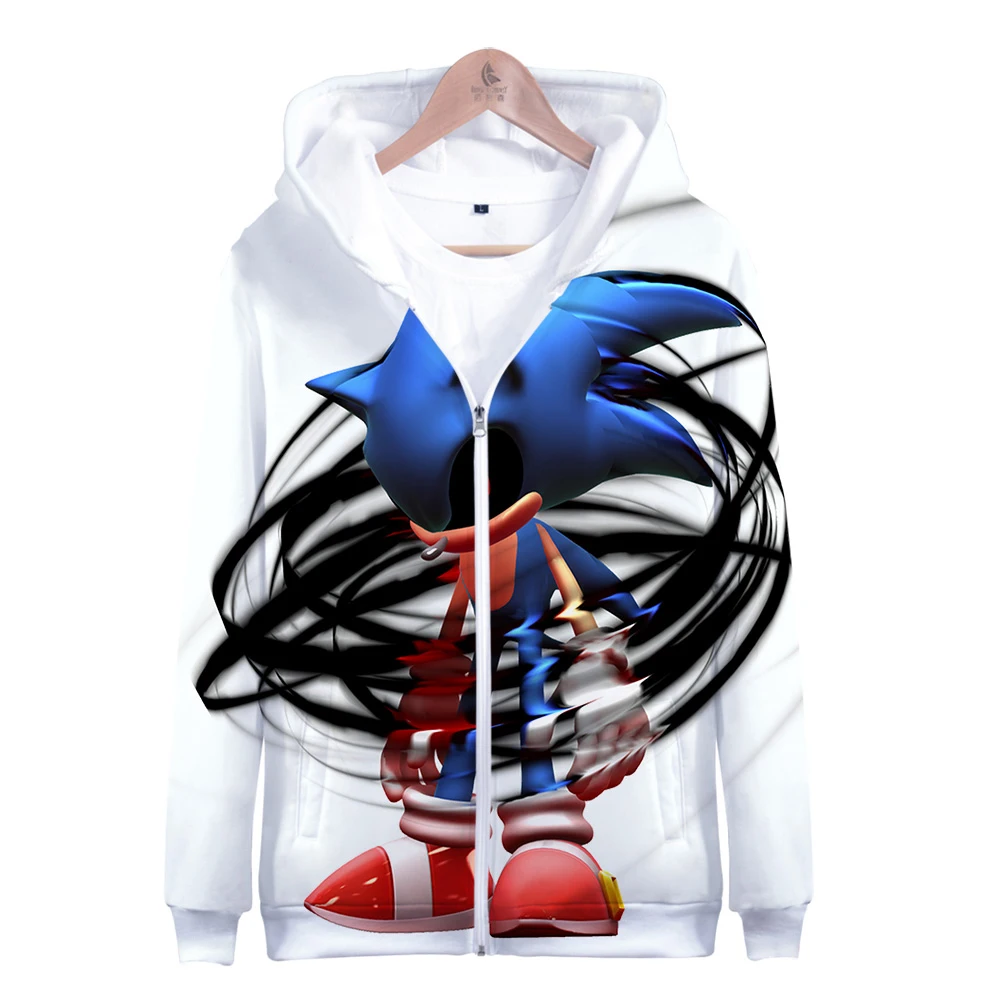 

New Sonic The Hedgehog 3D Hoodie Zipper Casual Harajuku Sweatshirt Highstreet 2019 New Fashion Hoodies Zipper Sweatshirt