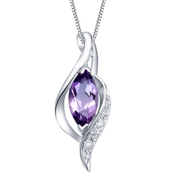 

Wholesale Pendant Jewelry Gorgeous Purple Crystal 925 Silver Pendant with Necklace Free Box Tear Pendant Pink 18 Inches Necklace