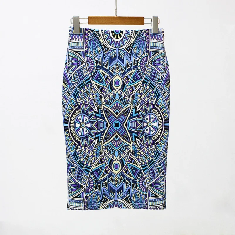 

Women Rose Flower printed pleated skirt zipper Slim faldas mujer Striped A-Line Skirt elastic High waist casual mid calf skirts