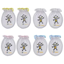 Детские перчатки и устойчивая к царапинам уход за кожей лица новорожденных митенки, перчатки мягкой смеси, хлопковые носки для малышей с милым рисунком Защитная одежда дышащий Универсальный