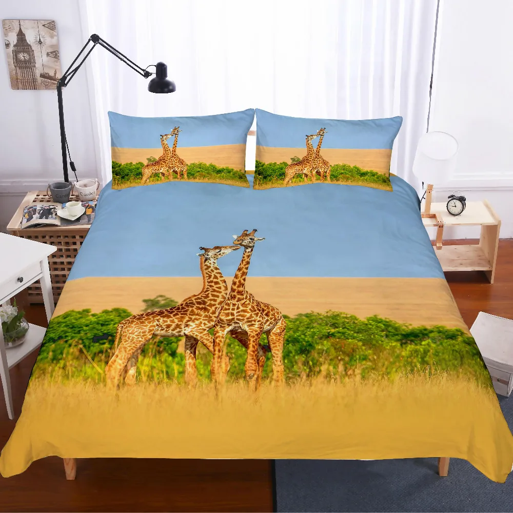 

MUSOLEI 3D Duvet Cover Set giraffe intimate/bosom/close kids' Presents/gifts Bed Sheet Twin queen king