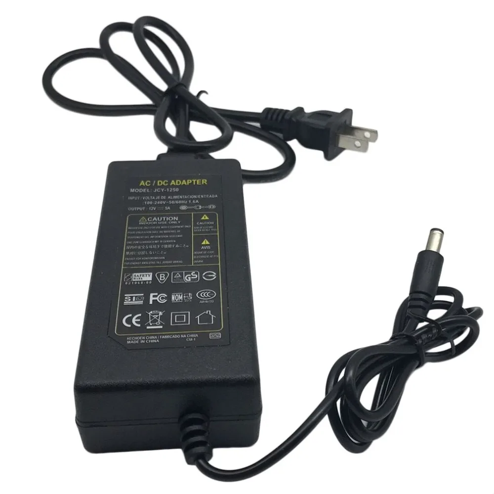 12V 5A 5 мм 2 1 AC DC Мощность адаптер для Светодиодные ленты Беспроводной фрезерный