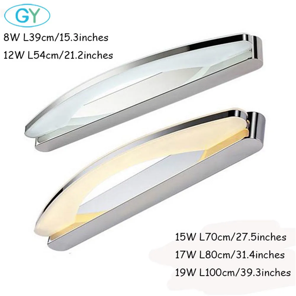

Modern LED Vanity lights front mirror light L39/54/70/80/100cm 8/12/15/17/19W bathroom dressing table wall lamps lightings