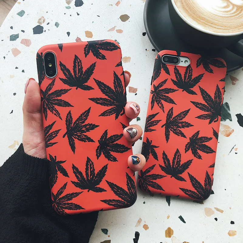 Модный оранжевый пеньковый кленовый чехол для телефона iPhone XR X XS MAX Cold wind Fundas 8 7 6S