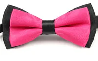 a06 Hot Pink Новинка, атласный мужской галстук для свадьбы, вечеринки, необычный простой галстук, галстук-бабочка, галстуки для мальчиков, бизнес бабочка, Официальный однотонный цвет, PSJ0145 - Цвет: a06 Hot Pink