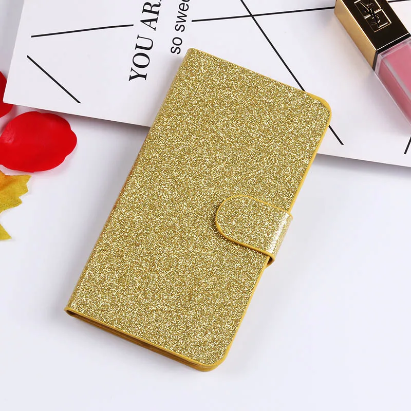 QIJUN с сияющими блестками Флип Стенд кожаный чехол для LG G7 Q7 K8 K10 K11 K9 V10 V20 V30 V40 X Стиль чехол-кошелек для телефона Coque - Цвет: Gold
