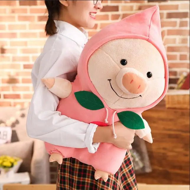 

30cm 40cm 50cm Hot sale Cute Soft Happy Pig Olivia pig Net red fart peach pig plush toys Children Lovers Present 1pcs