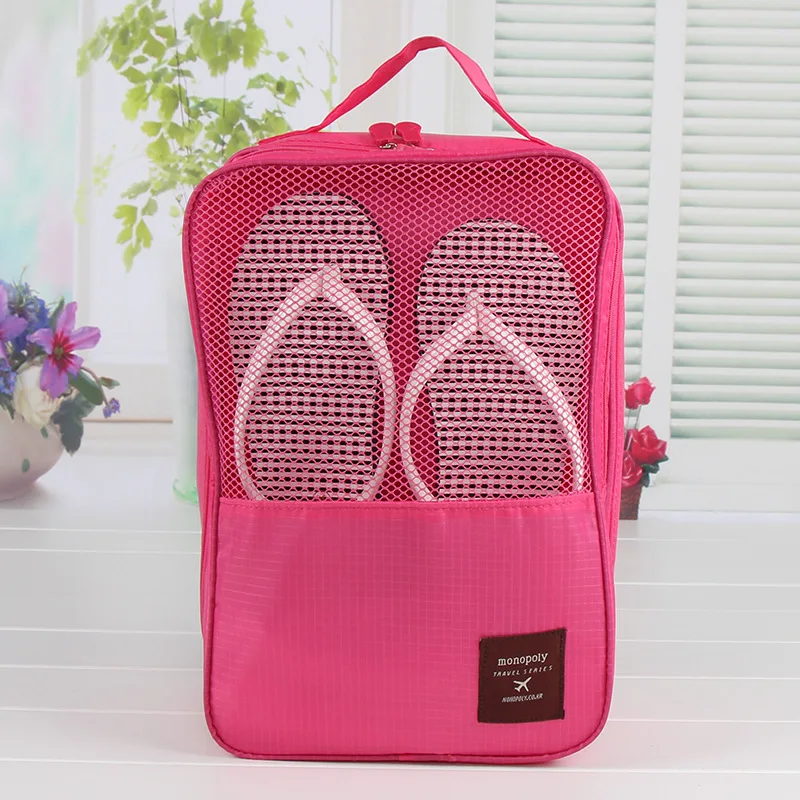 Новая версия Складная и водонепроницаемая дорожная сумка мешочек для хранения обуви сумка 4 цветная обувь сумка для хранения - Цвет: ROSE