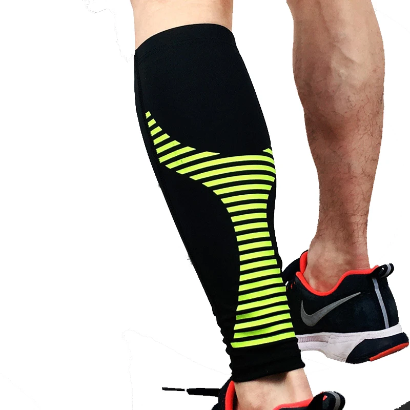 

1 Pair Cycling Running Leg Compression Sleeves Calf Non-slip Breathable Yoga Tennis Football Shin Guards Sports Safety