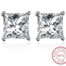 Огранка «Принцесса» из стерлингового серебра Серебряные серьги E009