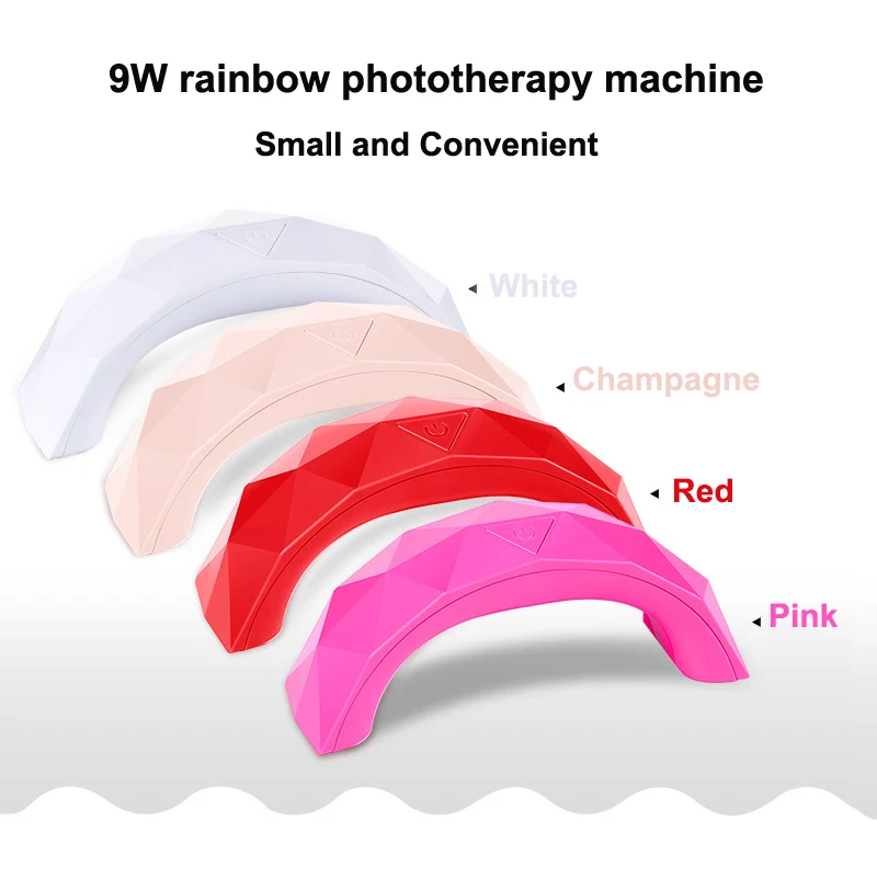 9 Вт лампа для сушка лака для ногтей лампа для сушки Радуга маникюрный гель для ногтей лампа мини сушилки инструменты для ногтей лампа для
