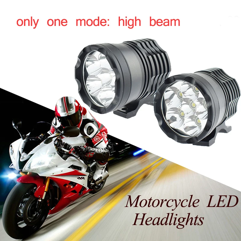 

Motorcycle LED Headlight only high beam Spotlight 6000K White Moto Spot fog lamp DRL headlamp 12V 60W Motorbike auxiliary Light