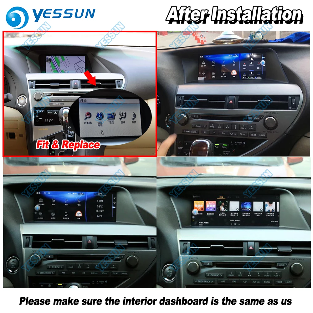 For Lexus RX450h RX 450h Car Radio Stereo GPS Navigation Screen Multimedia System DVR Driving Video Recorder