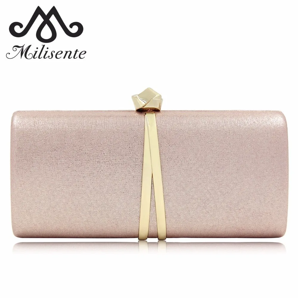 

Milisente Luxury Ladies Evening Bags Simple Exquisite Hasp Design Female Clutch Girls Wedding Purse Solid Women Shoulder Bag