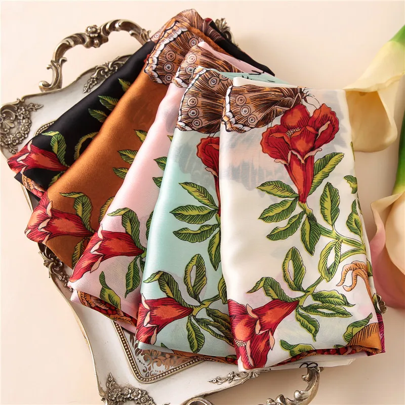 fashion spring summer women scarf silk scarves classic female shawl Foulard ladies Beach cover-ups wrap bandanna muffler pareo