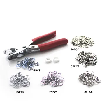

200Pcs Five-prong Buckle+1Pcs Pliers Tool+2Pcs Spare Rubber 9.5mm Metal Fasteners Press Studs Poppers Baby Romper Snap Buttons