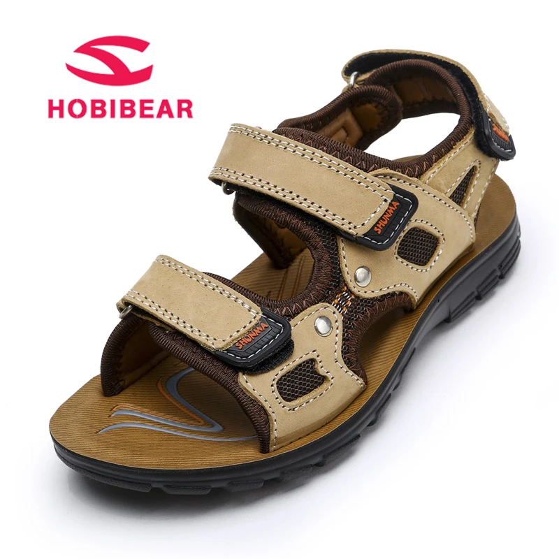 

HOBIBEAR Genuine Leather Boys Sandals For Kids Summer Shoes Children Sandals Beach Open-Toe School Student Sport sandalia infant