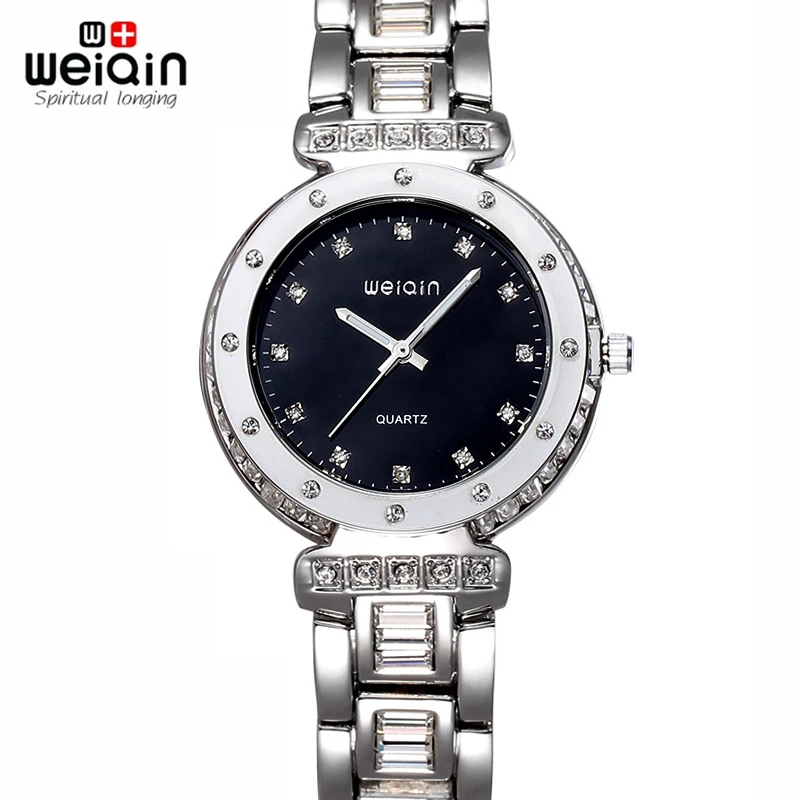 WEIQIN Rose Gold & Silver Women Watch Luxury Brand Rhinestone Fashion Dress Watches Quartz watch