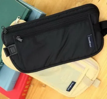 

DHL 500pcs high quality travel Pouch Hidden Wallet Passport Money Waist Belt Bag Slim Secret Security Useful Travel Bag
