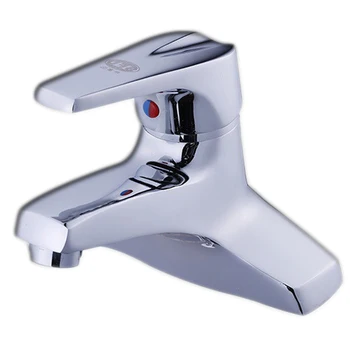 

Free shipping dual hole chrome finished ceramic cartridge bathroom basin faucet,single handle double hoel basin sink faucet