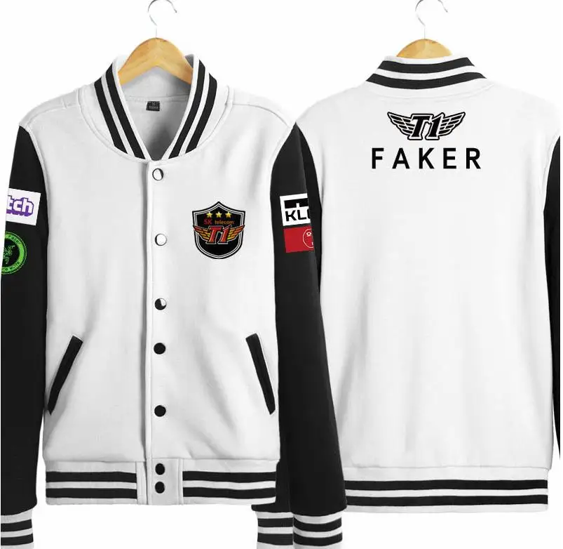 SKT T1 Faker арахис хуни Банг Волк Косплей Костюм бейсбольная куртка с длинным рукавом