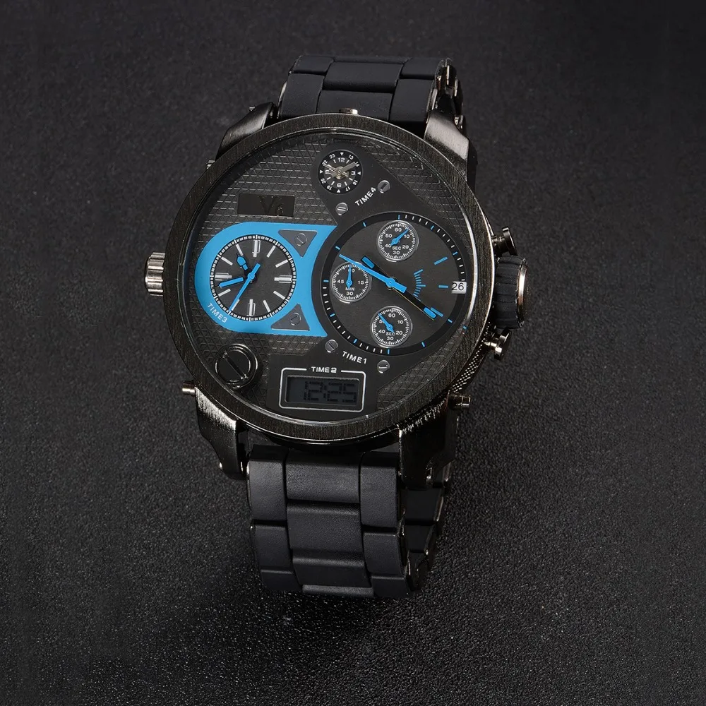 

men's wrist watch luxury brand V6 Man digital watch Dual-screen display digital clock quartz Watches military reloj hombre