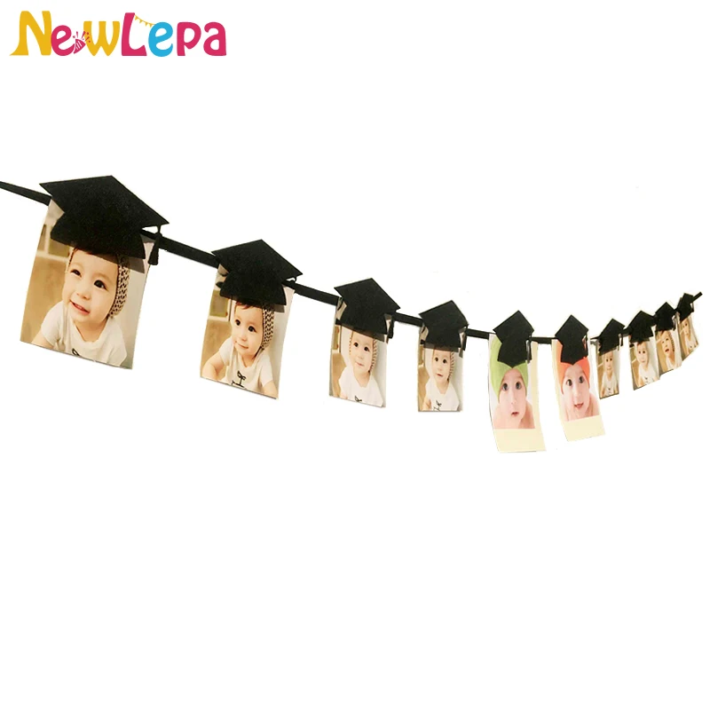 

Doctor Cap Photo Holder Banner Flag Graduation Ceremony Back to School Garland Party Decoration