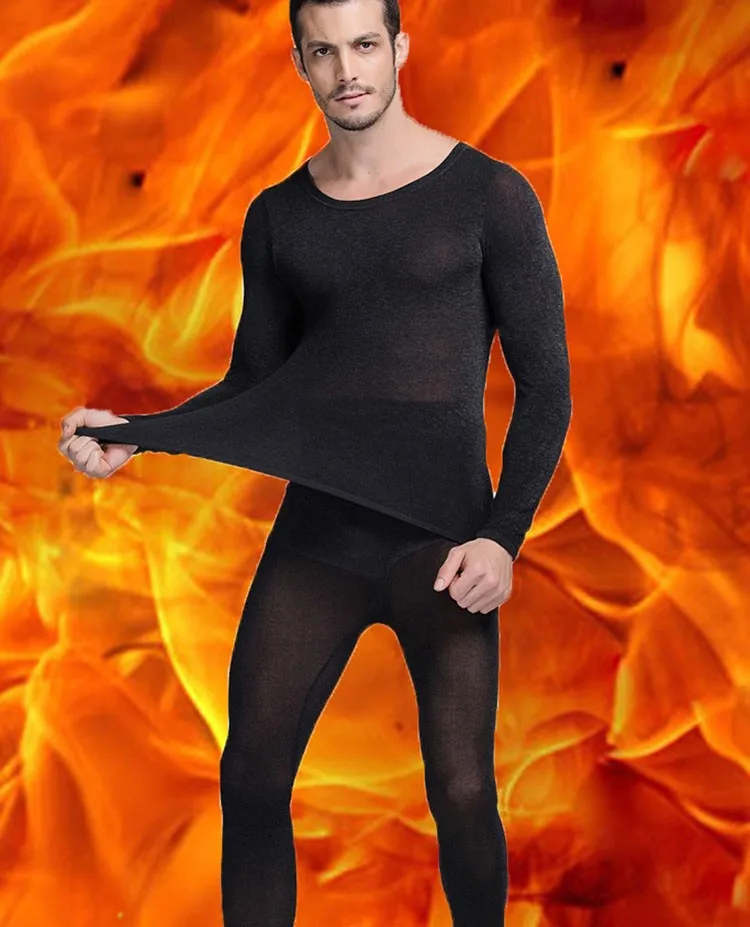 Aolamegs Men Thermal Underwear Set Winter Ultrathin Keep Warm Long Johns Suit High Elastic Tight Quick Heating Underwear Suit (8)
