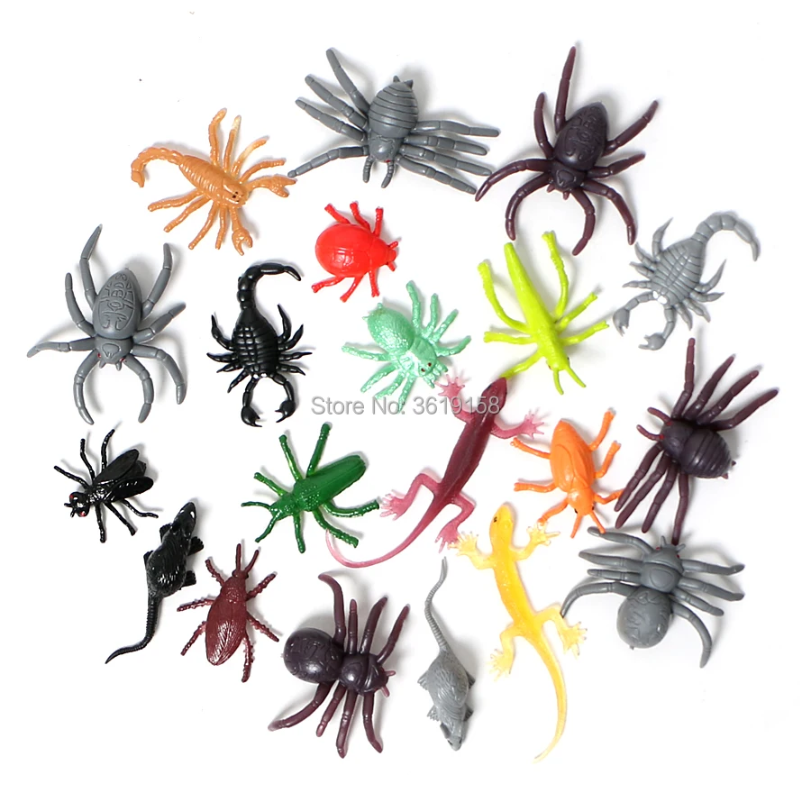 

8pcs/6pcs soft plastic toy mini animal model toy,colorful insects fish spider Simulation animal 6styles for kid prank play toys