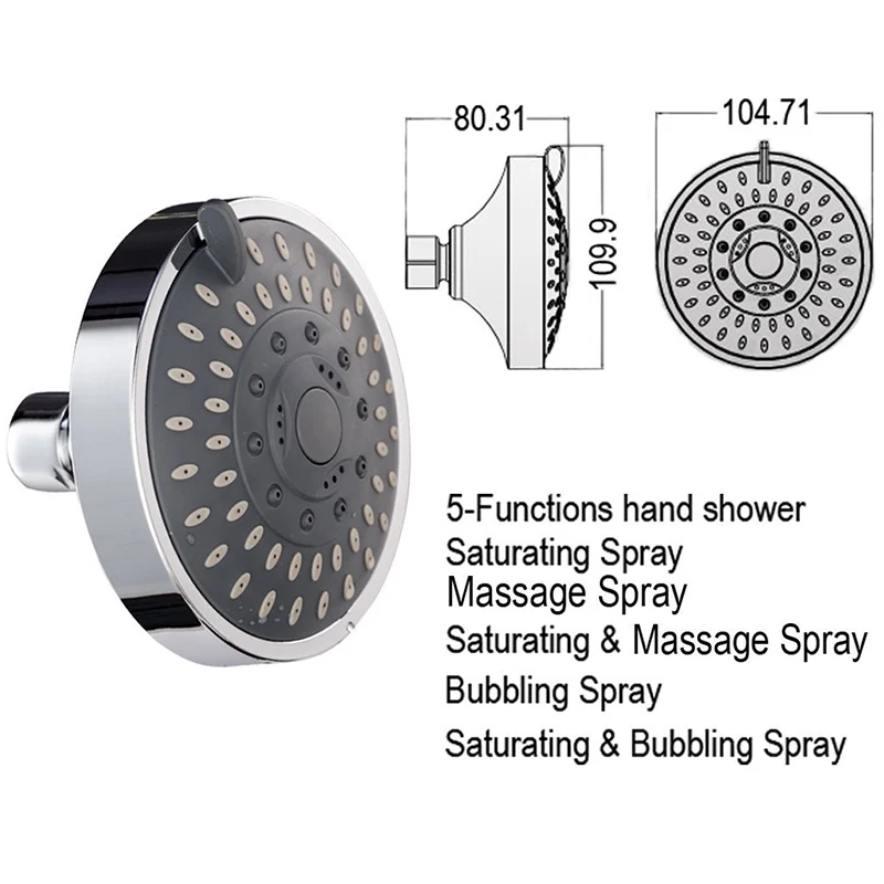 Buy Shower Head Rainfall 5 setting Adjustable High