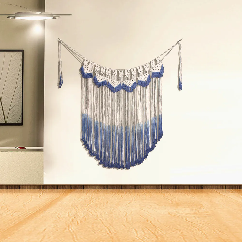 146cm Indian Colors Handmade Woven Tapestry Window Curtain Macrame Bohe Wall Hanging Background Art Decor | Дом и сад