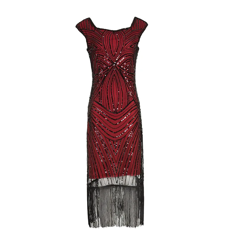 Женское роскошное платье в стиле Гэтсби 1920 s, винтажное платье размера плюс S-XXL, ревущее платье 20 s, платье с бахромой для вечеринки, выпускного вечера