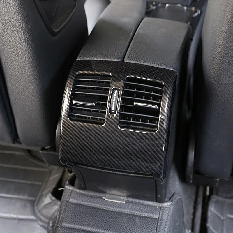 Углеродное волокно стиль для Mercedes Benz C Class W204 2008-2013 ABS Автомобильный Вентилятор заднего кондиционера декоративная рамка отделка Аксессуары