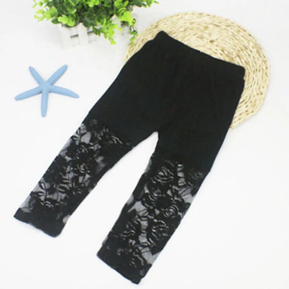 

New Baby Kids Girls Ballet Dance Lace Modal Tight Cropped Capris Pants 2-7Y