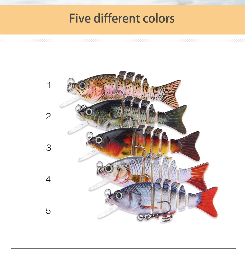 2.1g de Peixe de Plástico Iscas de Pesca Al13 m 2400mmlong 5.3 Centímetros Pequeno Segmento Isca Isca Artificial Articulado Swimbait Wobblers Pique Pesca 4 Mmlong 5.3cm pequeno segmento isca artificial AL13-M