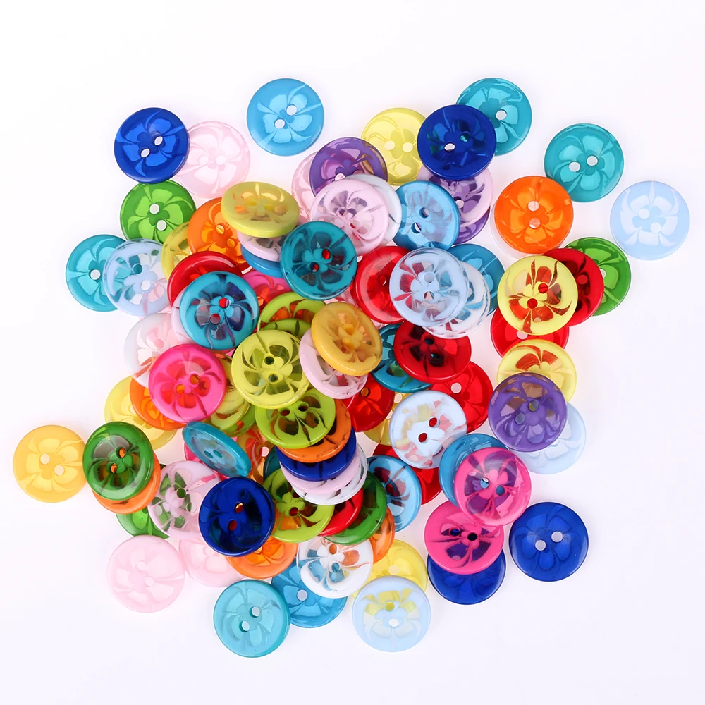 100 шт цветные полимерные пуговицы 2/4 отверстия однотонные разноцветные для шитья пуговицы Скрапбукинг DIY Одежда куклы ремесла аксессуары для одежды