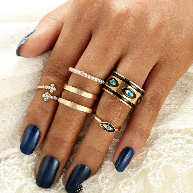 Buy Vintage eye adjustable gold women Knuckle rings